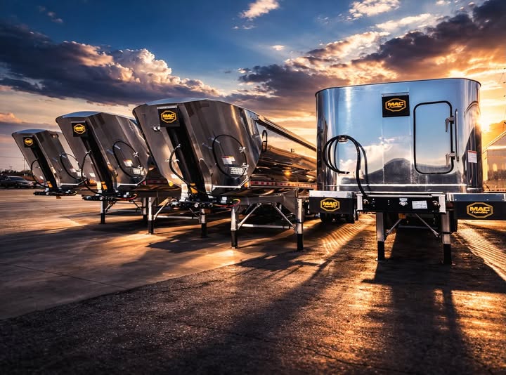 Lineup of Mac Dump Trailers For Sale